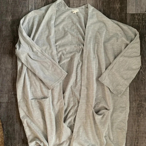 DONNI. | Anthropologie | Ribbed | Open Front | Cardigan | Cream & Beige | OSFA - Picture 3 of 5